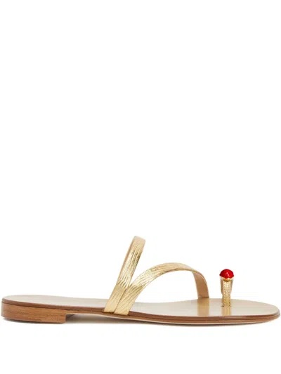 GIUSEPPE ZANOTTI FEBE LEATHER TOE-RING SANDALS