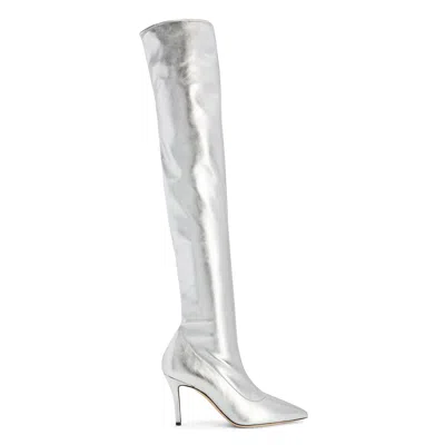 Giuseppe Zanotti Felicity 90mm Over-the-knee Boots In Silver
