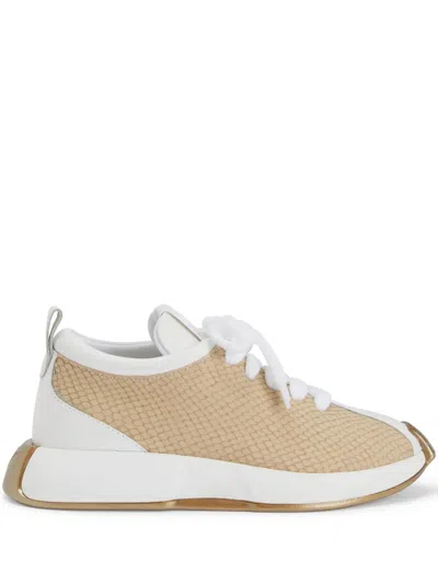 Giuseppe Zanotti Ferox Python-print Sneakers In Neutrals