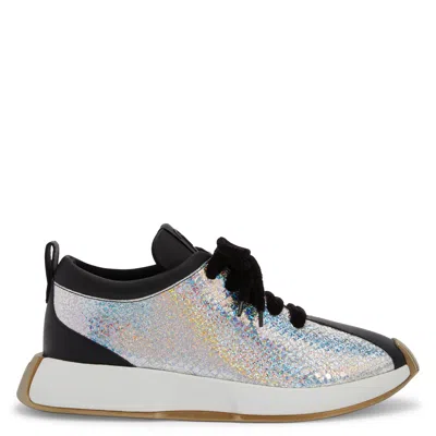 Giuseppe Zanotti Ferox Panelled Leather Sneakers In Silver