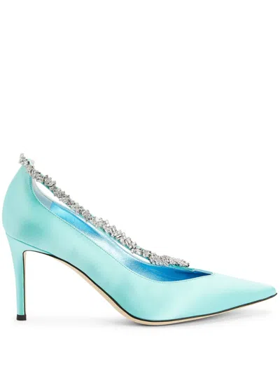Giuseppe Zanotti Filipa Crystal 105mm Pumps In Blue