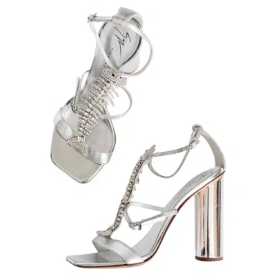 Pre-owned Giuseppe Zanotti Fishbone Heels (37) In Gray