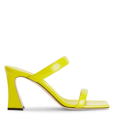 Giuseppe Zanotti Flaminia 85mm Leather Mules In Yellow