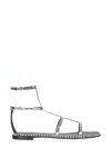 Giuseppe Zanotti Flat Gladiator Sandals In Silver