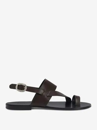 Giuseppe Zanotti Flat Thong Sandals In Brown