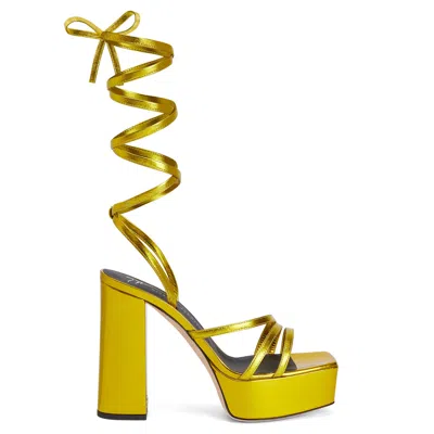 Giuseppe Zanotti Flavienne 120mm Sandals In Yellow