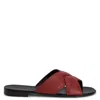 Giuseppe Zanotti Flavio Leather Flat Slides In Black