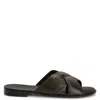 Giuseppe Zanotti Flavio Crossover Leather Slides In Brown