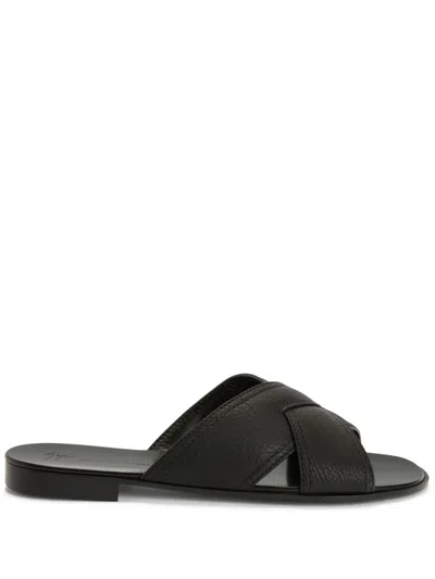 GIUSEPPE ZANOTTI FLAVIO CRISS-CROSS LEATHER SANDALS