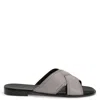 Giuseppe Zanotti Flavio Crossover-straps Leather Slides In Grey