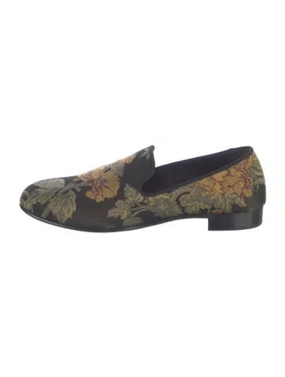 Pre-owned Giuseppe Zanotti Floral Print Loafers In Blue