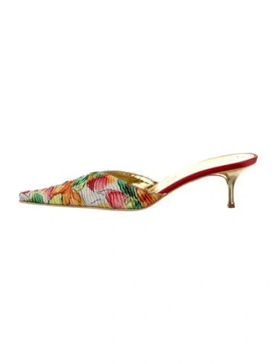 Pre-owned Giuseppe Zanotti Floral Print Mules In Multicolor