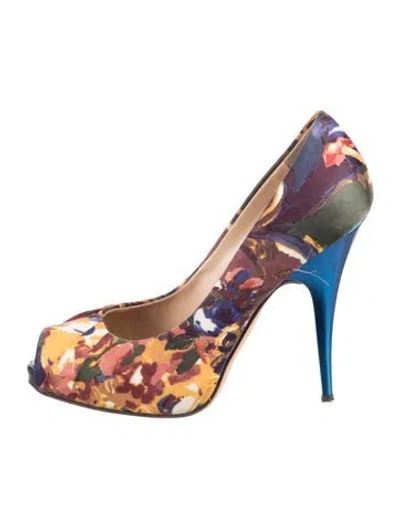 Pre-owned Giuseppe Zanotti Floral Print Pumps In Multi