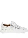 Giuseppe Zanotti Frankie All-over Logo Print Sneakers In Weiss
