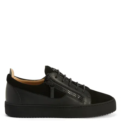 Giuseppe Zanotti Frankie Leather Low-top Sneakers In Black