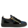 Giuseppe Zanotti Scale-print Leather Sneakers In Blue