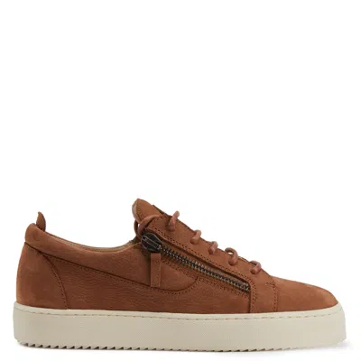 Giuseppe Zanotti Frankie Signature-detail Leather Sneakers In Brown