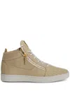 Giuseppe Zanotti Frankie Crocodile-embossed Hi-top Sneakers In Neutrals