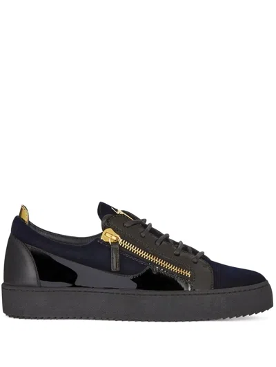 Giuseppe Zanotti Going Croc-embossed Leather Sneaker In Black