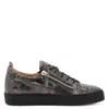 Giuseppe Zanotti Frankie Reptile-print Sneakers In Grey