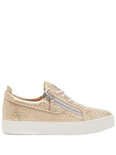 GIUSEPPE ZANOTTI FRANKIE KALEIDO DOUBLE-ZIP LOW-TOP SNEAKERS