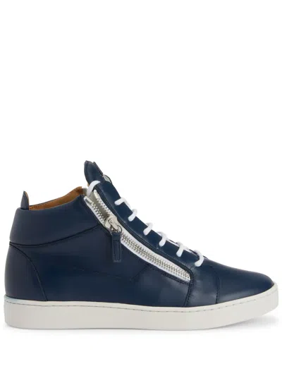 Giuseppe Zanotti Frankie Logo-plaque Sneakers In Blue