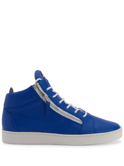 Giuseppe Zanotti Frankie Logo-plaque Sneakers In Blue