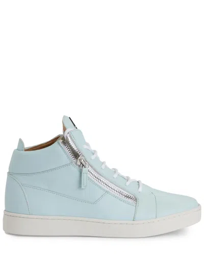 Giuseppe Zanotti Frankie Logo-plaque Sneakers In Blue