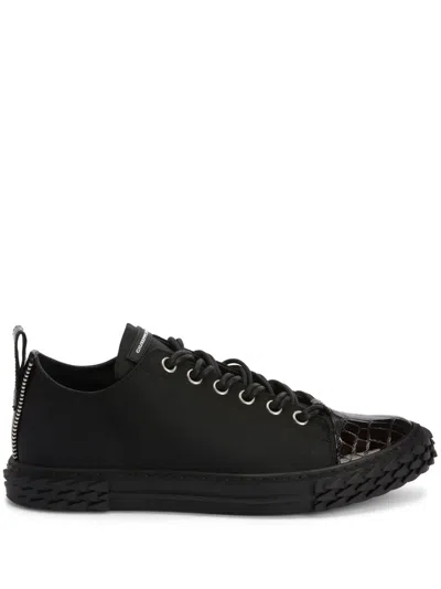 Giuseppe Zanotti Frankie Low-top Leather Sneakers In Black
