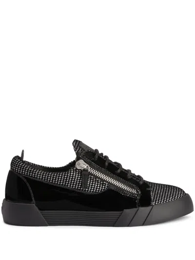 Giuseppe Zanotti Frankie Low-top Leather Sneakers In Black