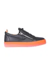 Giuseppe Zanotti Frankie Low-top Leather Sneakers In Black
