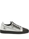 Giuseppe Zanotti Frankie Metallic Crocodile-effect Sneakers