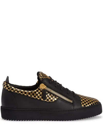 Giuseppe Zanotti Frankie Metallic-finish Sneakers In Gold