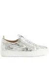 Giuseppe Zanotti Frankie Metallic-finish Sneakers In Silber