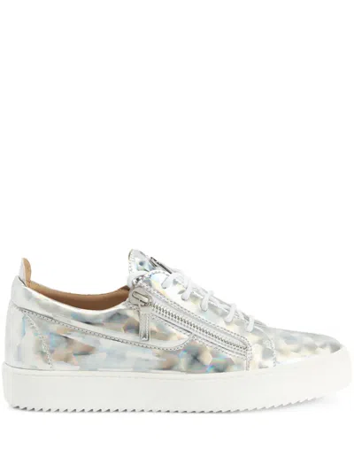 Giuseppe Zanotti Frankie Metallic-finish Sneakers In Silber