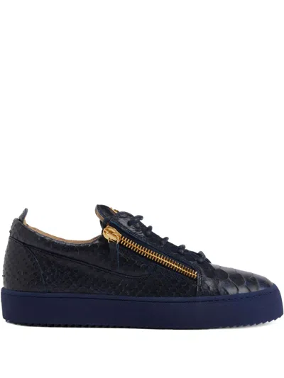 Giuseppe Zanotti Frankie Reptile-print Sneakers In Black