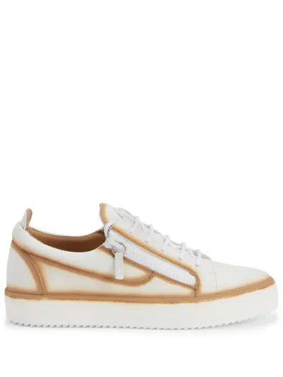 Giuseppe Zanotti Frankie Seam-detail Low-top Sneakers In White
