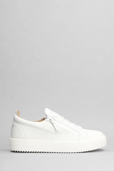 Giuseppe Zanotti Panelled Leather Sneakers In White