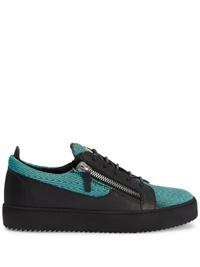 Giuseppe Zanotti Frankie Two-tone Design Sneakers In Blue