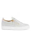 Giuseppe Zanotti Frankie Glossy Woven-leather Sneakers In White