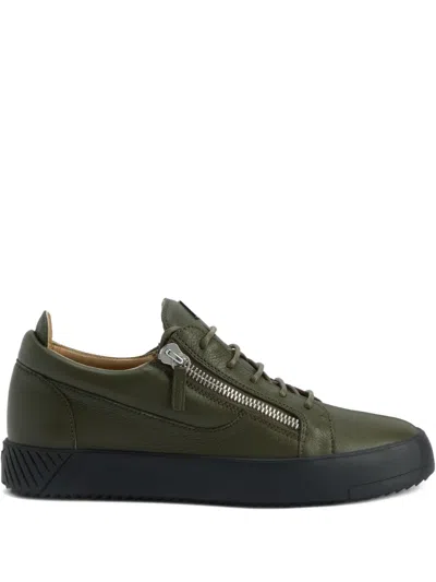 Giuseppe Zanotti Frankie Zip-detail Leather Sneakers