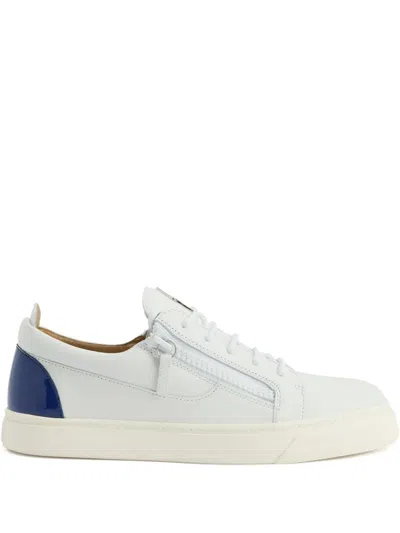 Giuseppe Zanotti Frankie Zip-detail Leather Trainers In White