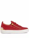 Giuseppe Zanotti Frankie Zip-detail Sneakers In Red