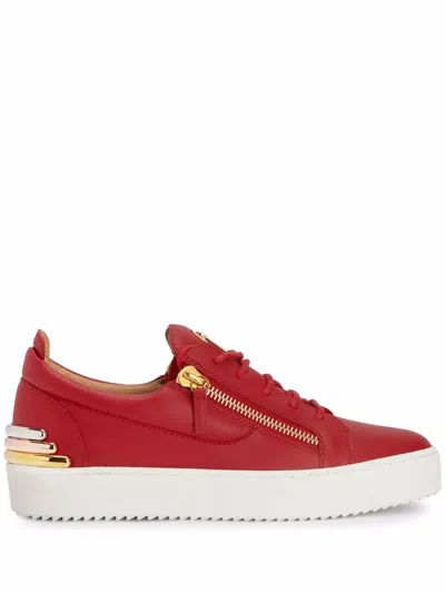 Giuseppe Zanotti Frankie Zip-detail Sneakers In Red