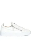 Shop Giuseppe Zanotti Frankie Zipped Low-top Sneakers In White