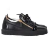 Giuseppe Zanotti Frankie Zipper Detail Sneakers In Black Leather In Black