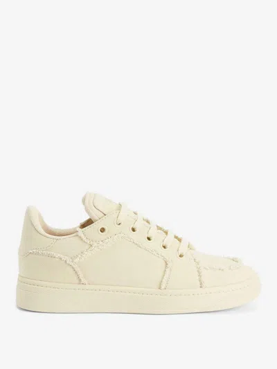 Giuseppe Zanotti Frayed Low Sneakers In Beige