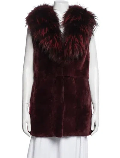 Pre-owned Giuseppe Zanotti Fur Faux Fur Jacket W/ Tags In Burgundy