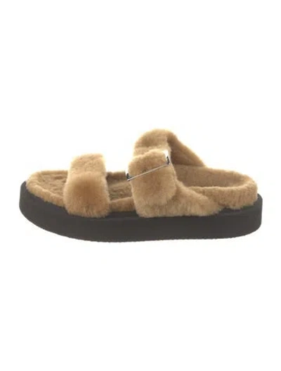 Pre-owned Giuseppe Zanotti Fur Sandals In Neutral