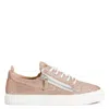 Giuseppe Zanotti Nicki Glitter-finish Sneakers In Beige